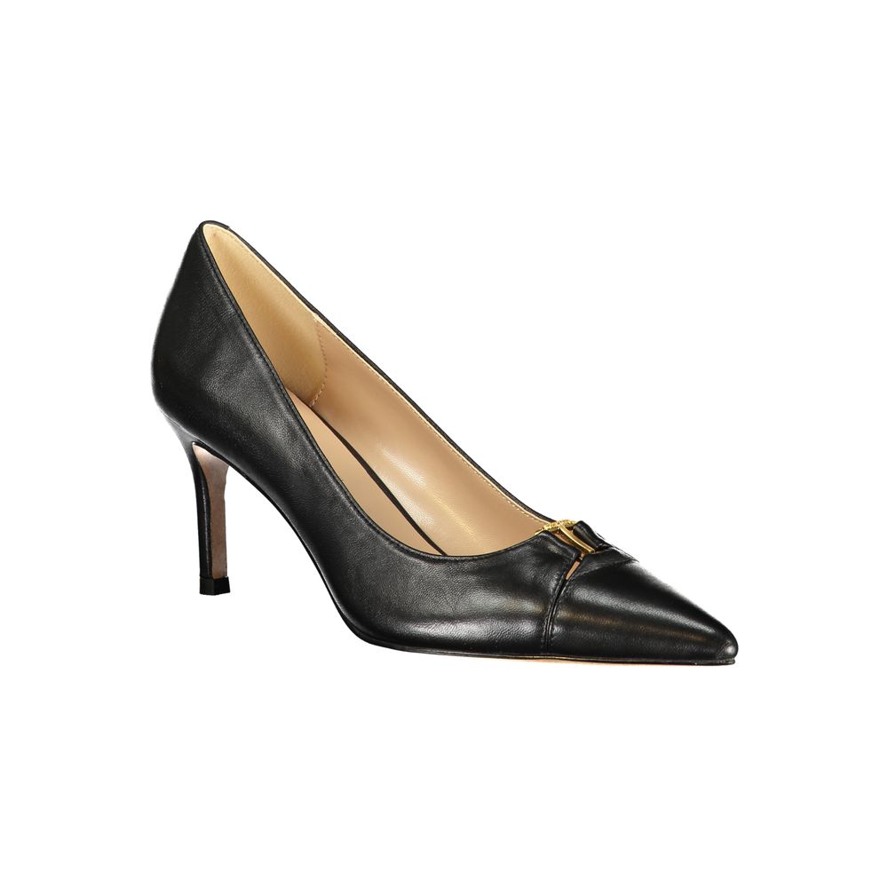 Black Leather Women Classic Shoe - ventzia