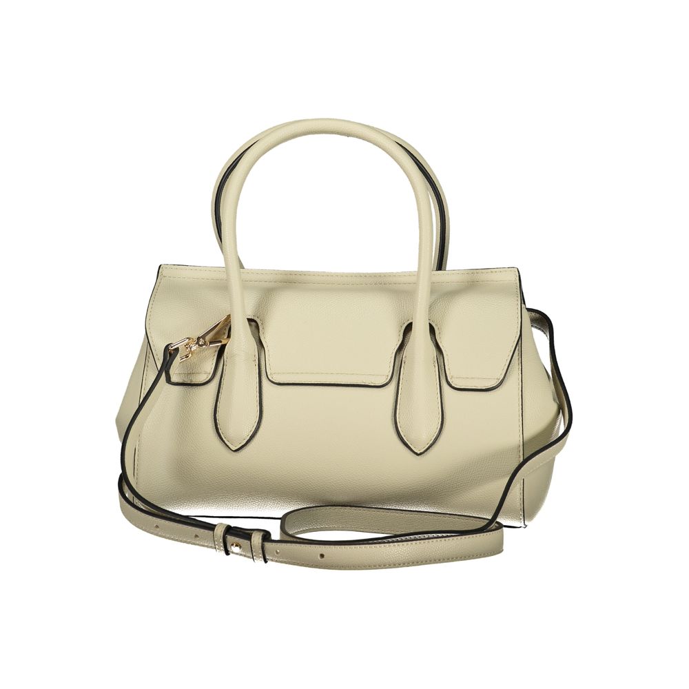 Beige Polyurethane Women Tote - ventzia