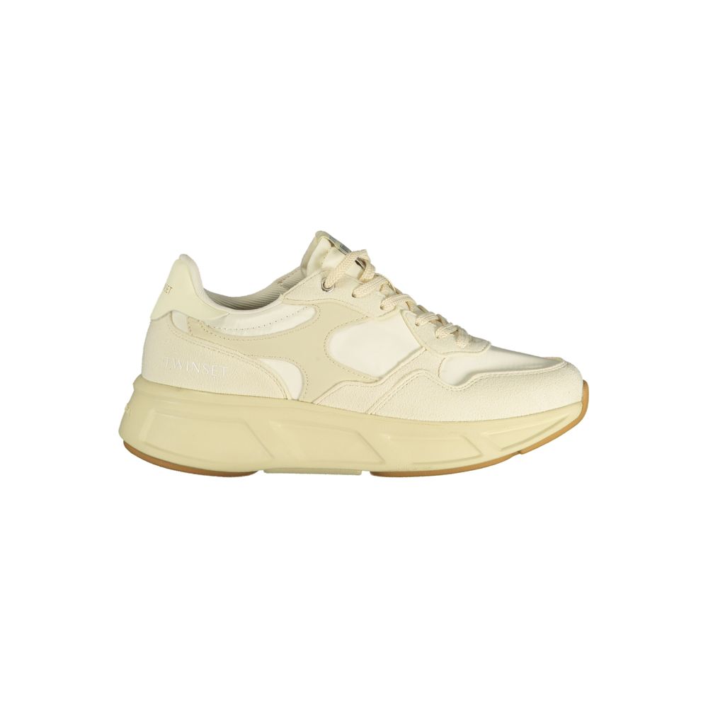 Beige Polyurethane Women Sneaker - ventzia