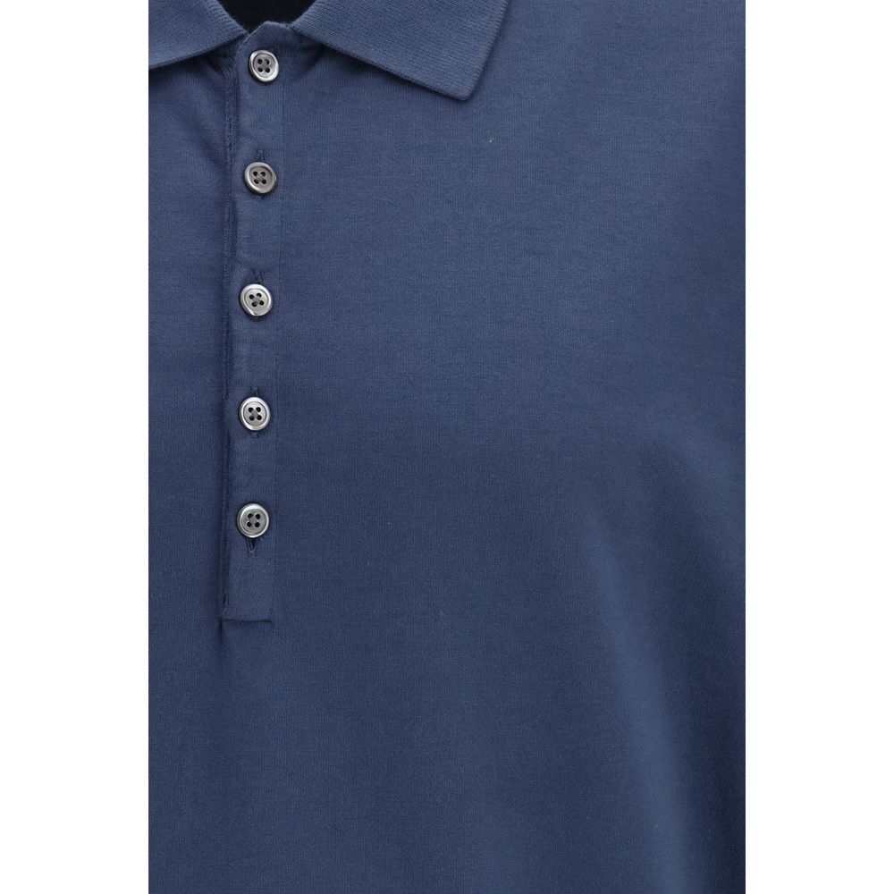 Blue Cotton Polo Shirt - ventzia