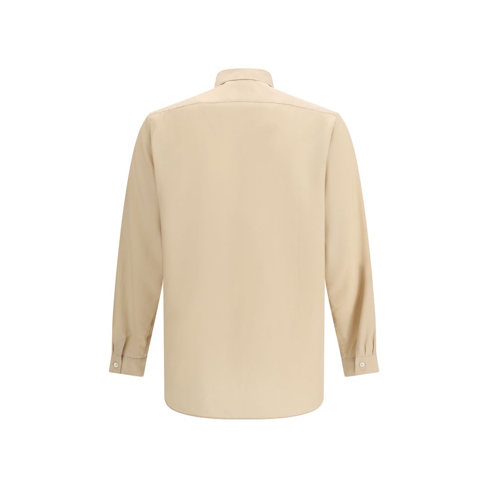 Beige Tencel Dress Shirt - ventzia