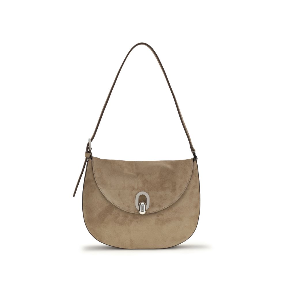 Beige Calf Leather Bos Taurus Shoulder Bag - ventzia