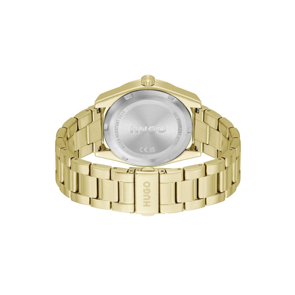 Gold Stainless Steel Dress Watch - ventzia