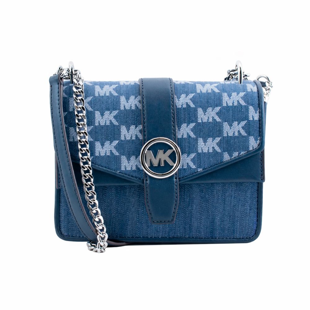 Blue Canvas Crossbody Bag - ventzia