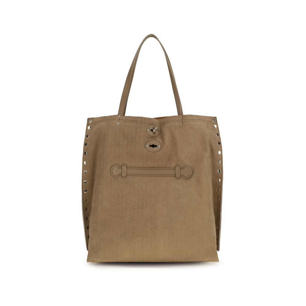 Beige Calf Leather Bos Taurus Shoulder Bag - ventzia