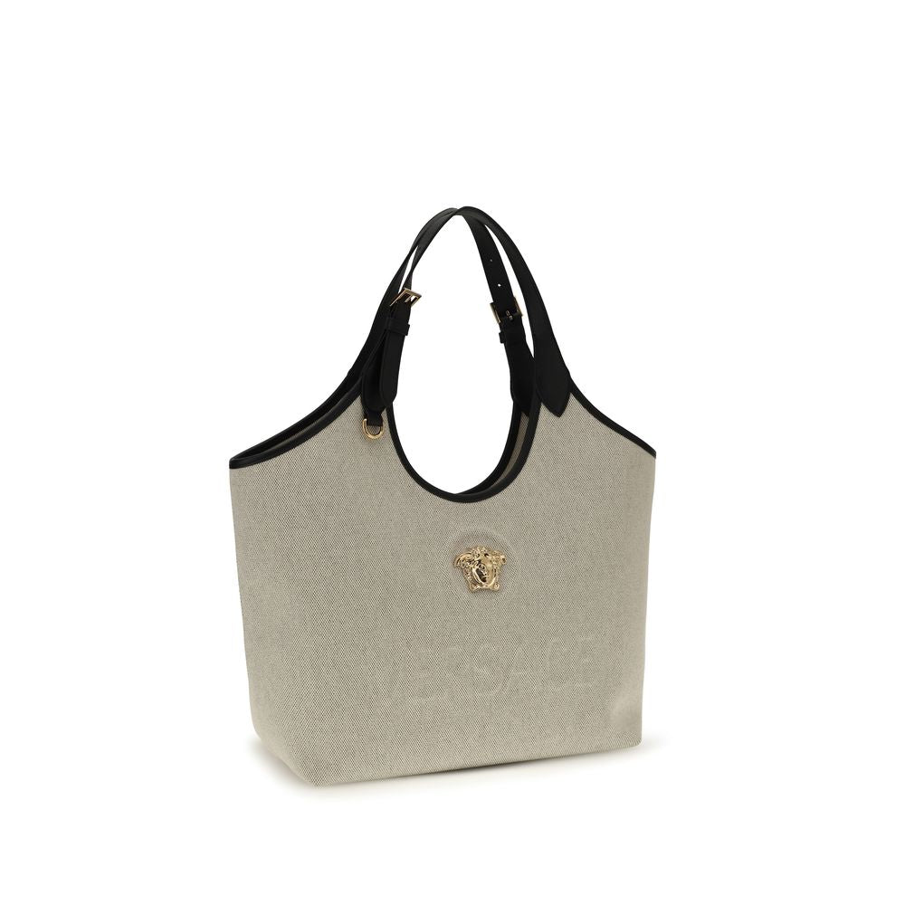 Beige Cotton Shoulder Bag - ventzia