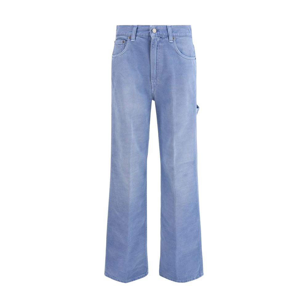 Blue Cotton Relaxed Fit Jeans - ventzia