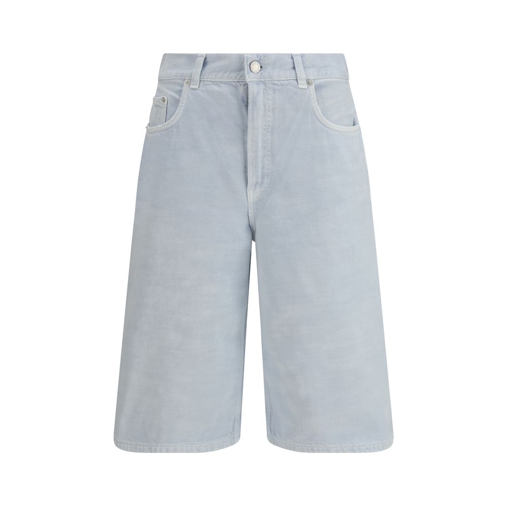 Blue Cotton Bermuda Shorts - ventzia