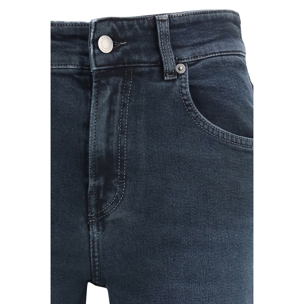 Blue Cotton Flared Jeans - ventzia