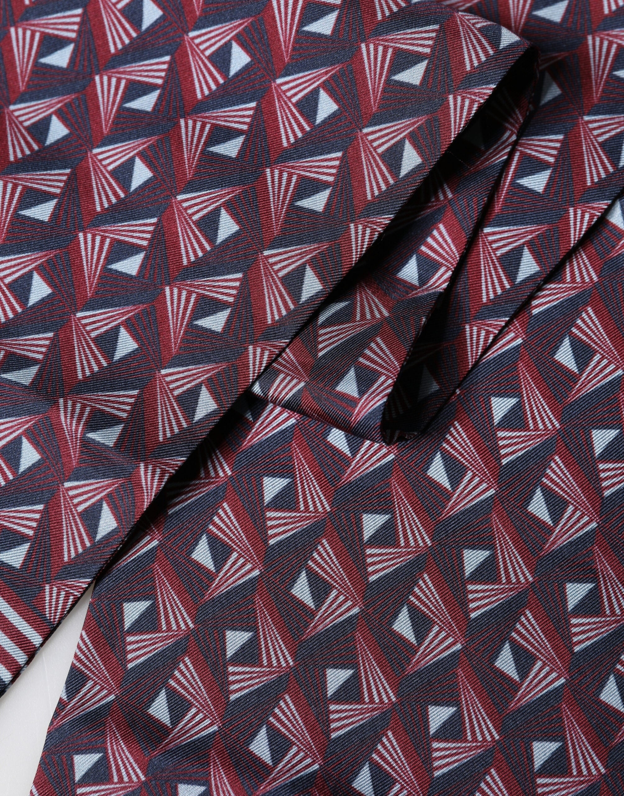 Multicolor Geometric Pattern Silk Fringe 142cm X 15cm Scarf - ventzia