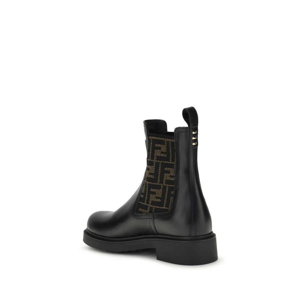 Black Calf Leather Bos Taurus Ankle Boots - ventzia