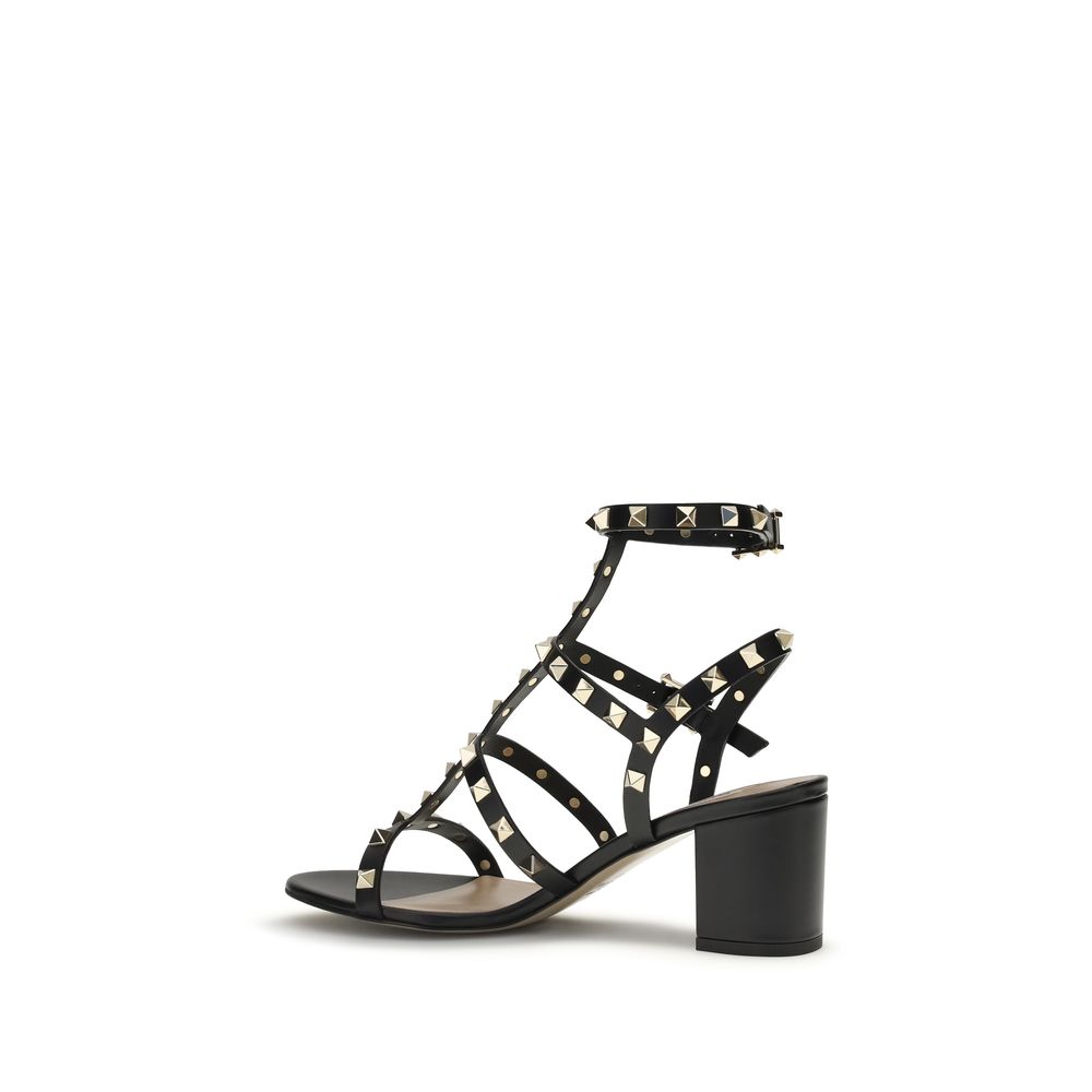 Black Calf Leather Bos Taurus Platform Sandals - ventzia
