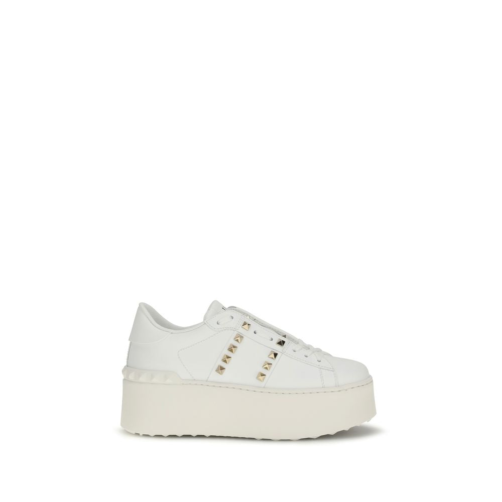 White Calf Leather Bos Taurus Platform Sneakers - ventzia