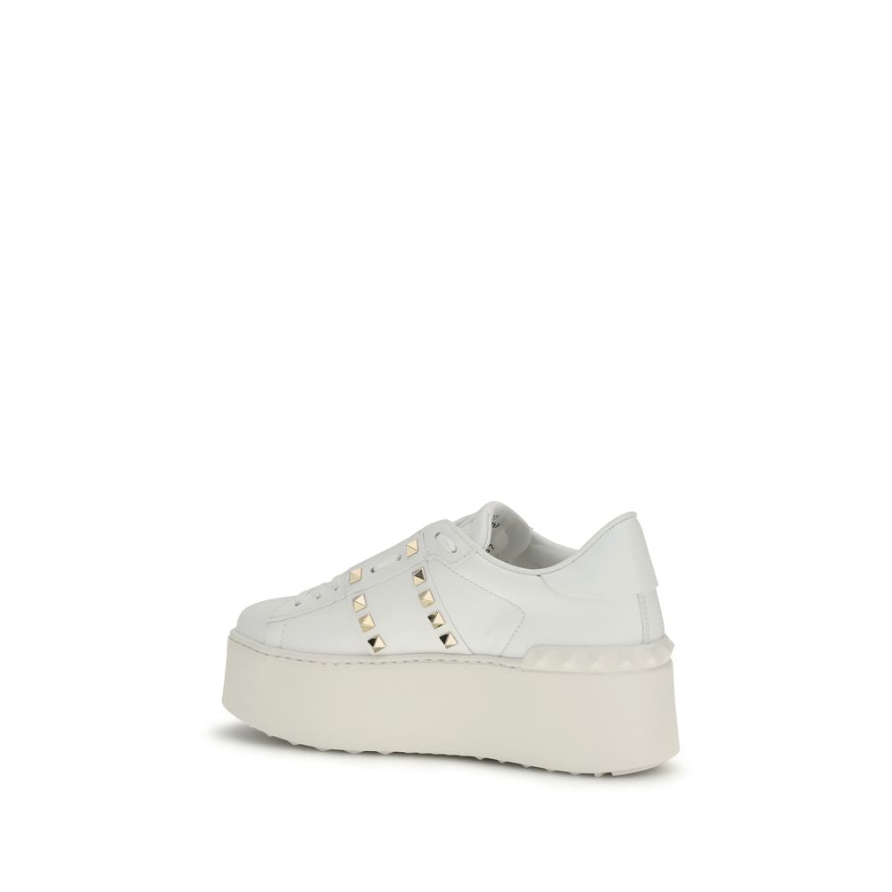White Calf Leather Bos Taurus Platform Sneakers - ventzia