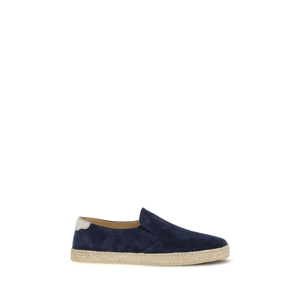 Blue Calf Leather Bos Taurus Espadrilles - ventzia