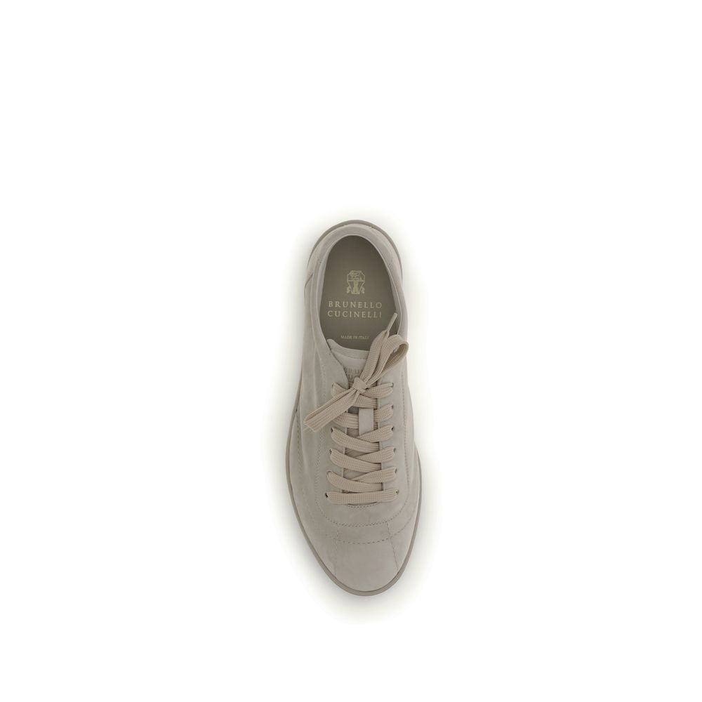 Beige Calf Leather Bos Taurus Low Top Sneakers - ventzia