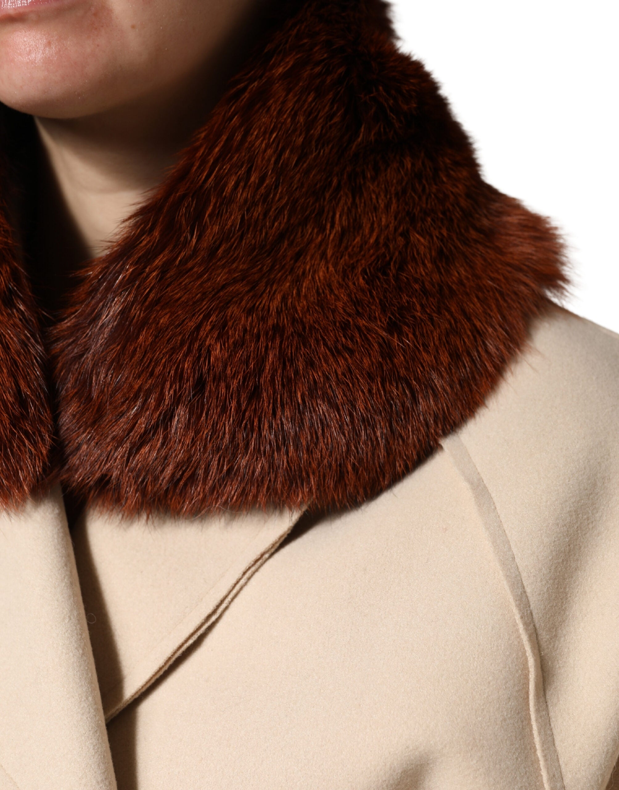 Brown Mink Fur Collar Women Neck Wrap 60cm x 14cm Scarf - ventzia