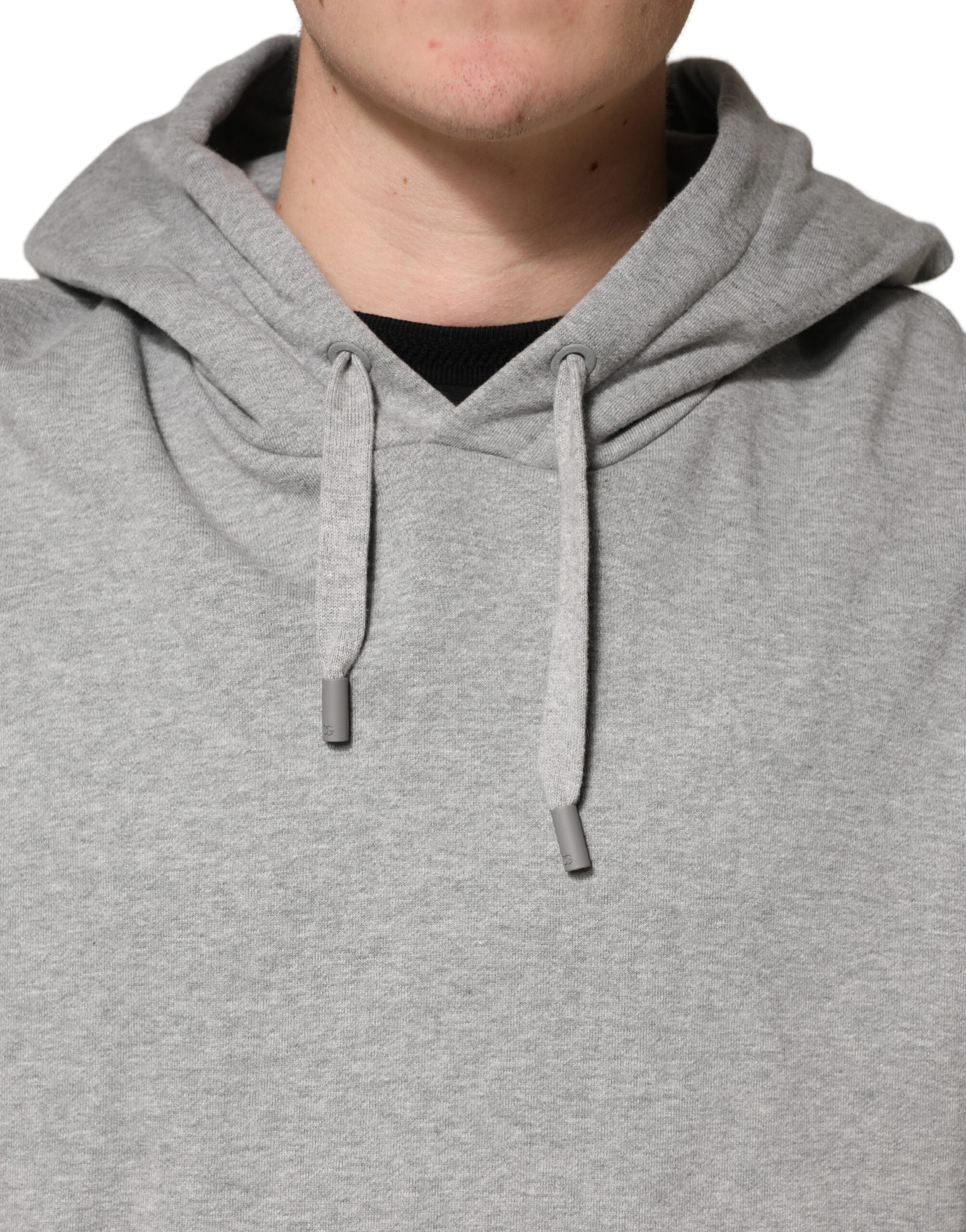 Gray Cotton Hooded Sweatshirt Sweater - ventzia