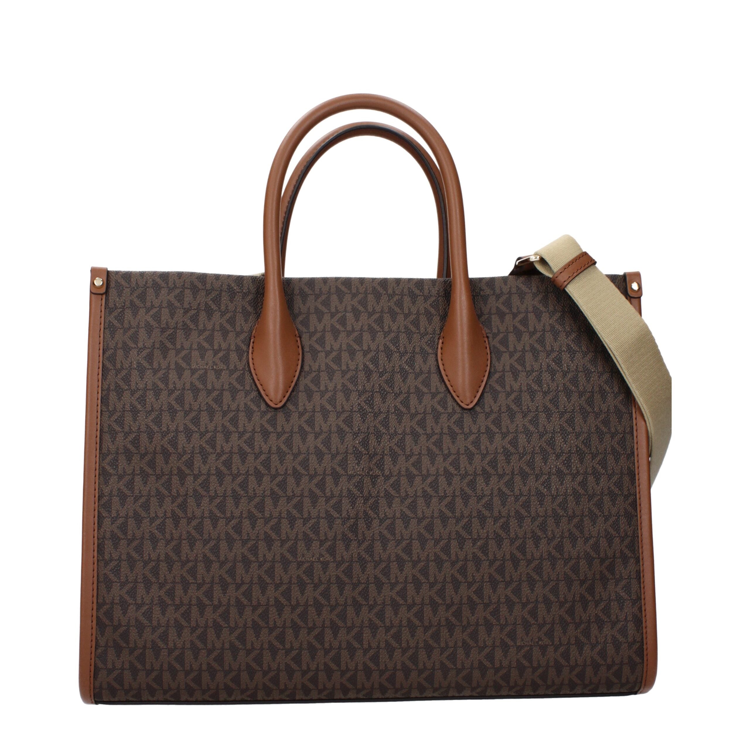 Brown Fabric Handbag - ventzia