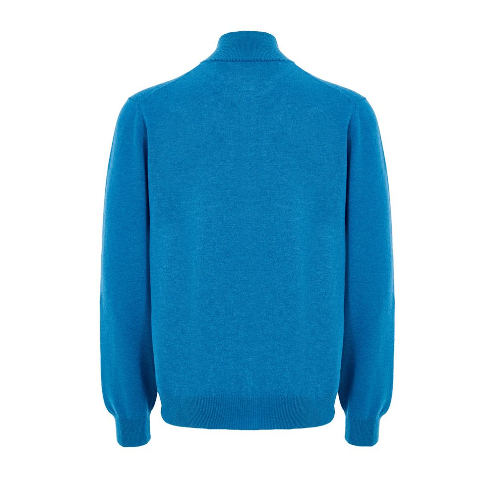 Blue Wool Turtleneck - ventzia