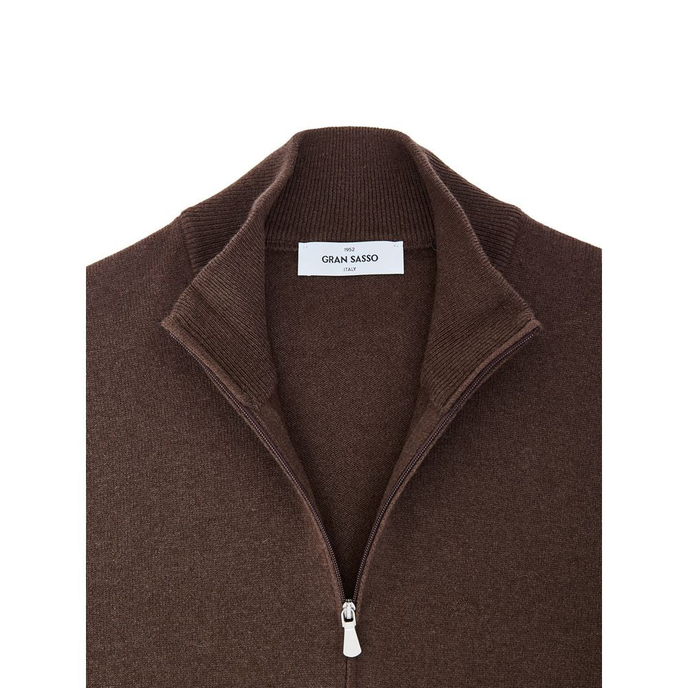 Brown Wool Cardigan - ventzia