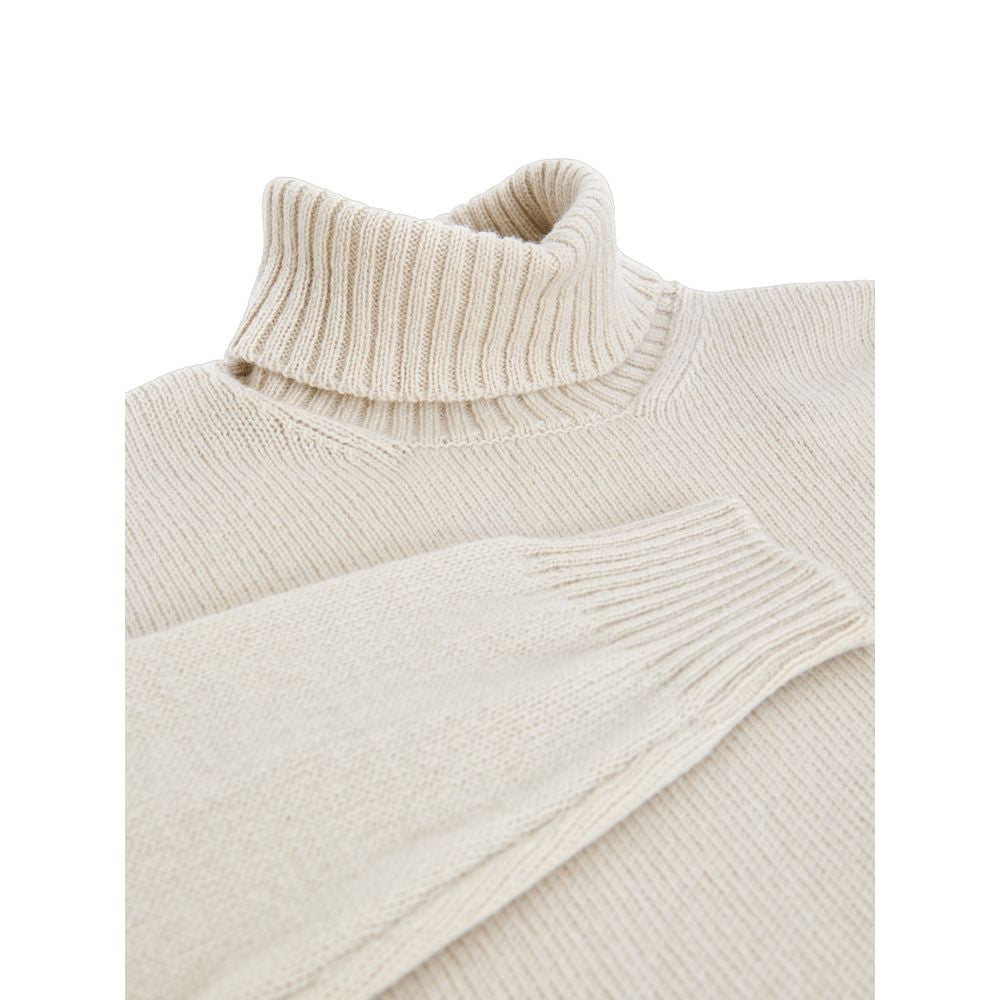 Beige Wool Turtleneck - ventzia