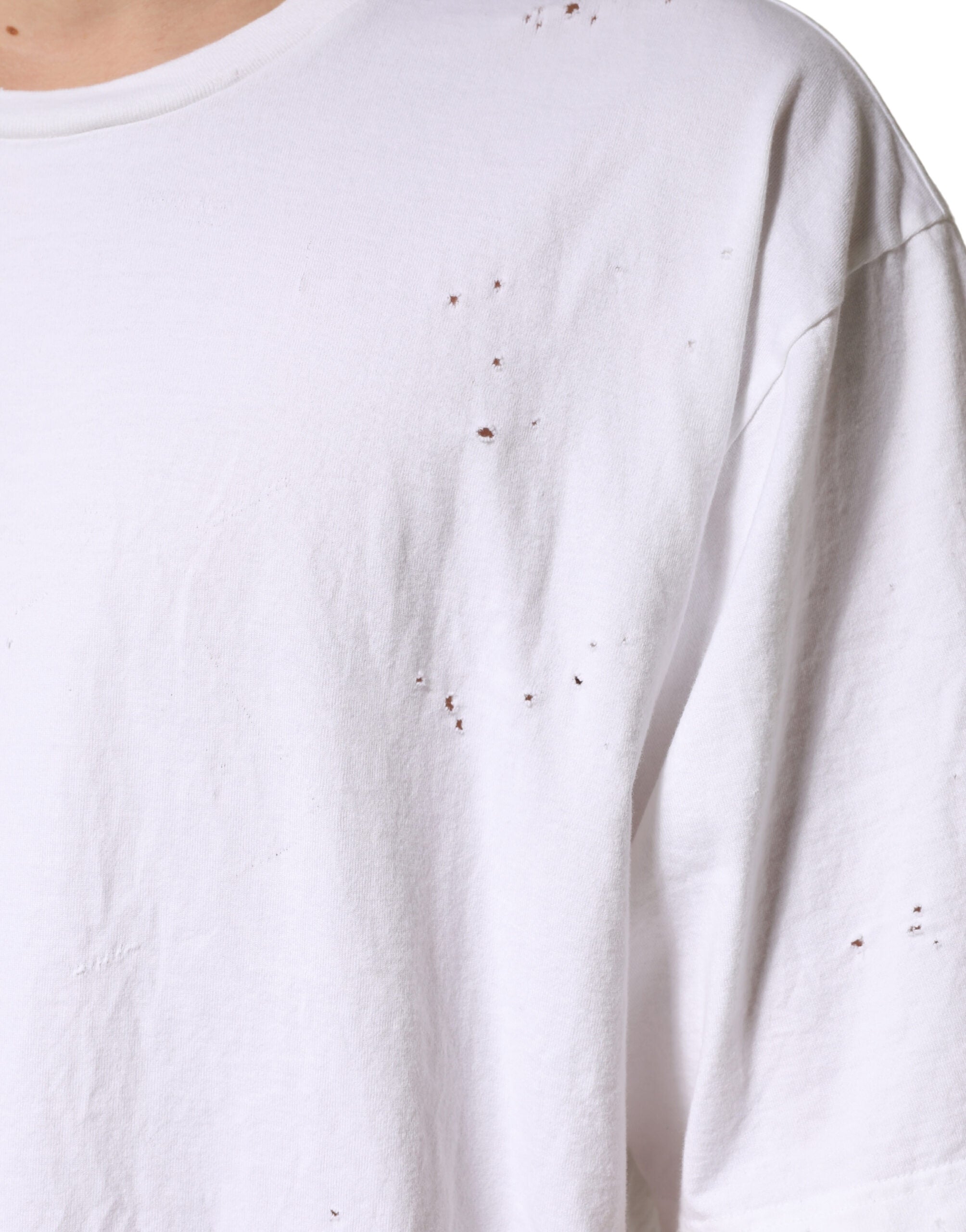 White Cotton Crewneck Short Sleeve T-Shirt - ventzia