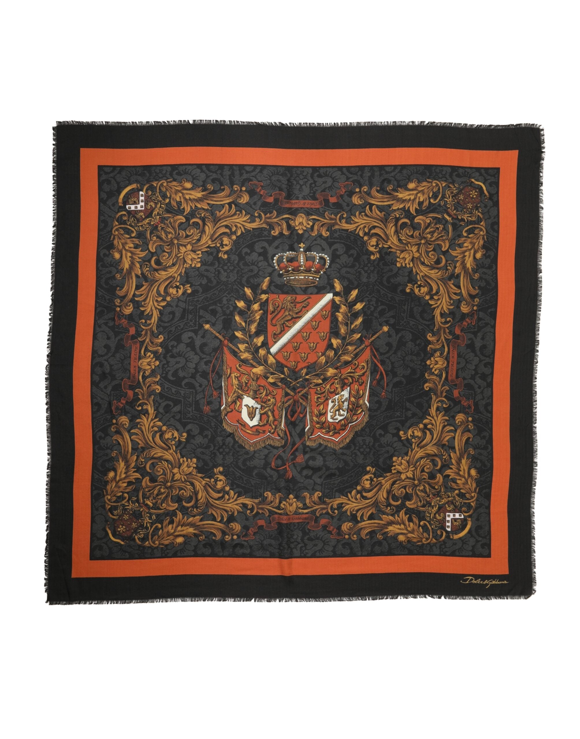 Multicolor Crest Print Cashmere 272cm x 132cm Men Scarf - ventzia