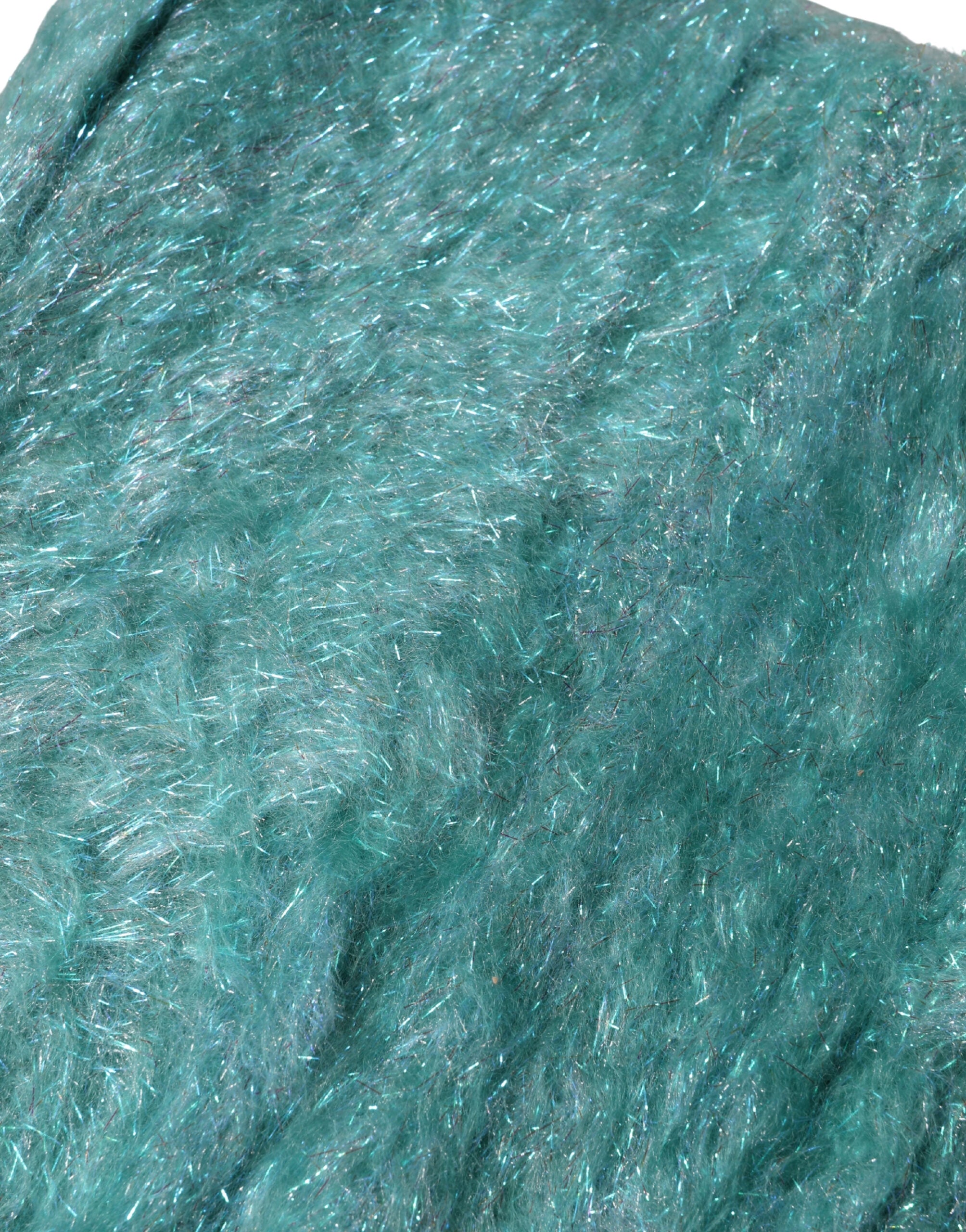 Teal Mohair Wool Knitted Wrap Shawl 62cm x 32.5cm Scarf - ventzia