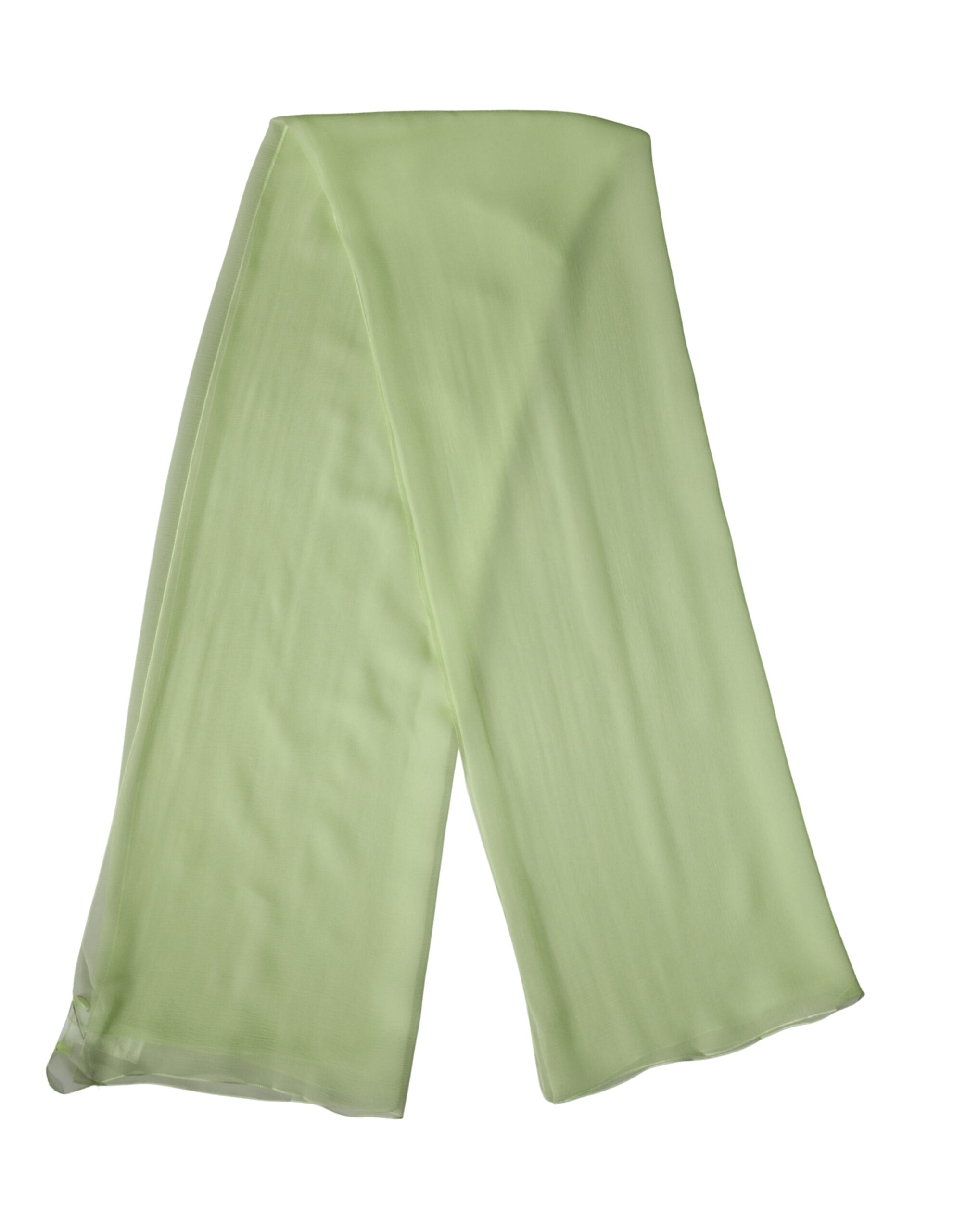 Light Green Silk Neck Wrap Stole 200cm x 134cm Scarf - ventzia