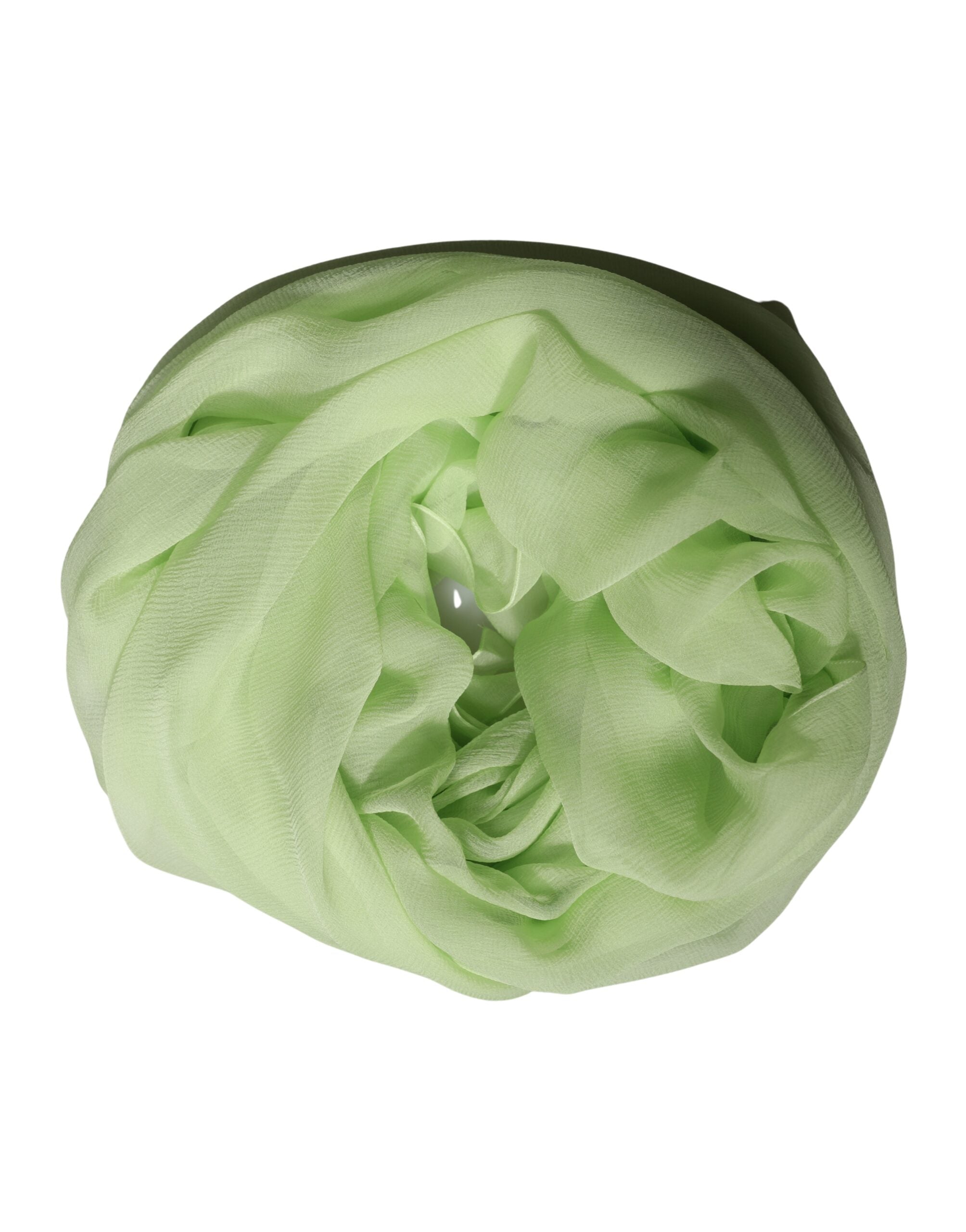 Light Green Silk Neck Wrap Stole 200cm x 134cm Scarf - ventzia