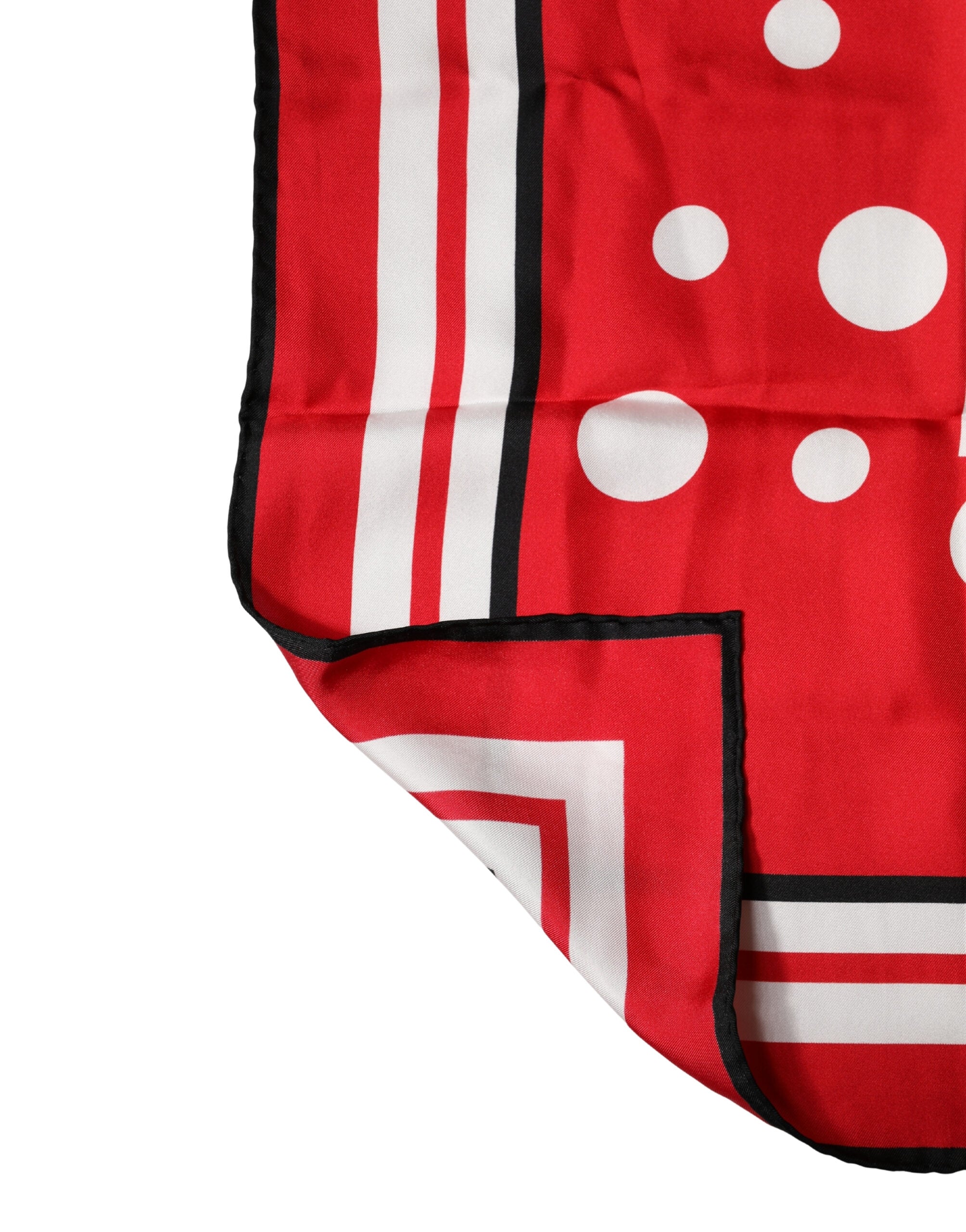 Red White Polka Dot Square Foulard 90cm x 88cm Scarf - ventzia