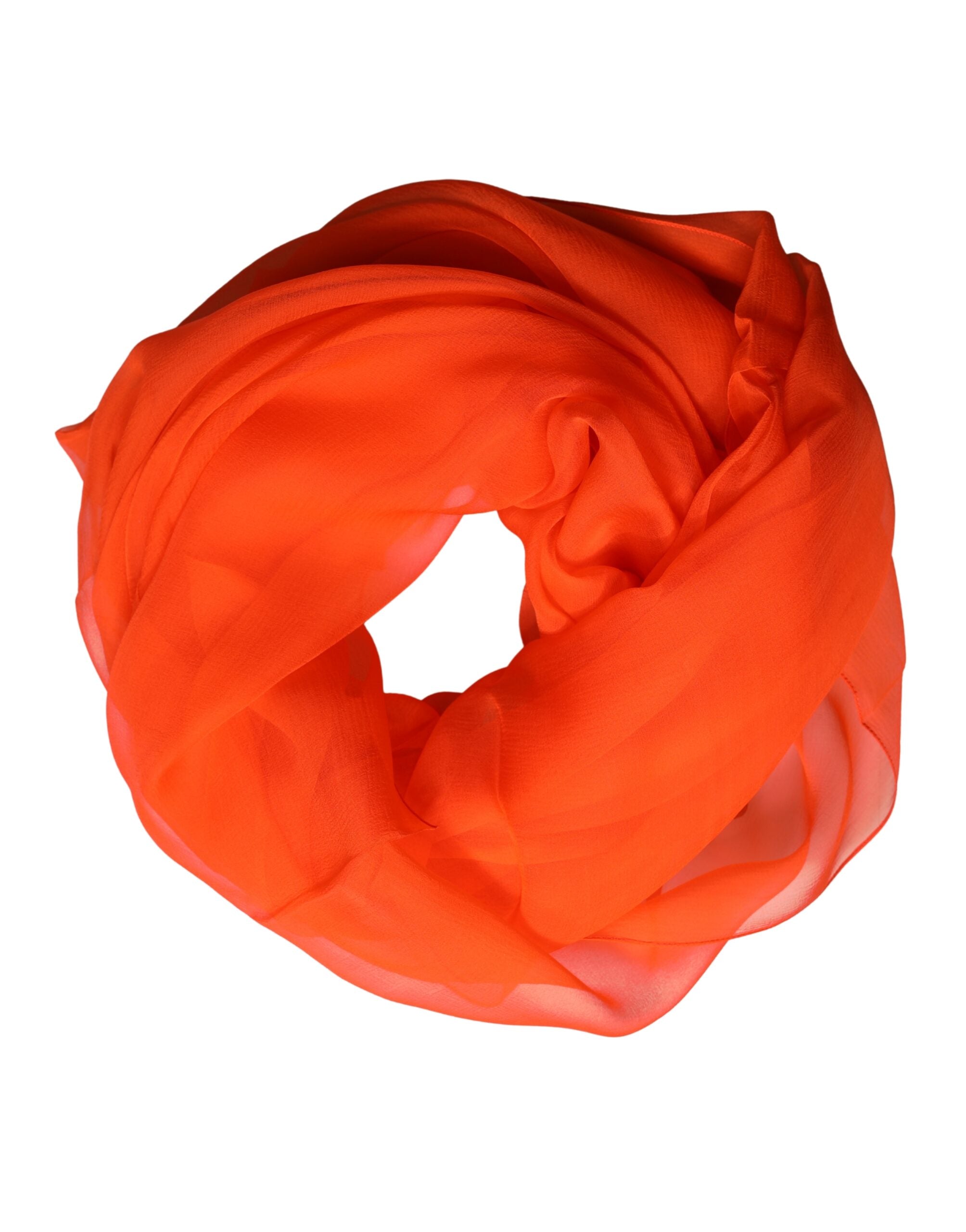 Bright Red Silk Wrap Shawl Foulard 132cm x 98cm Scarf - ventzia