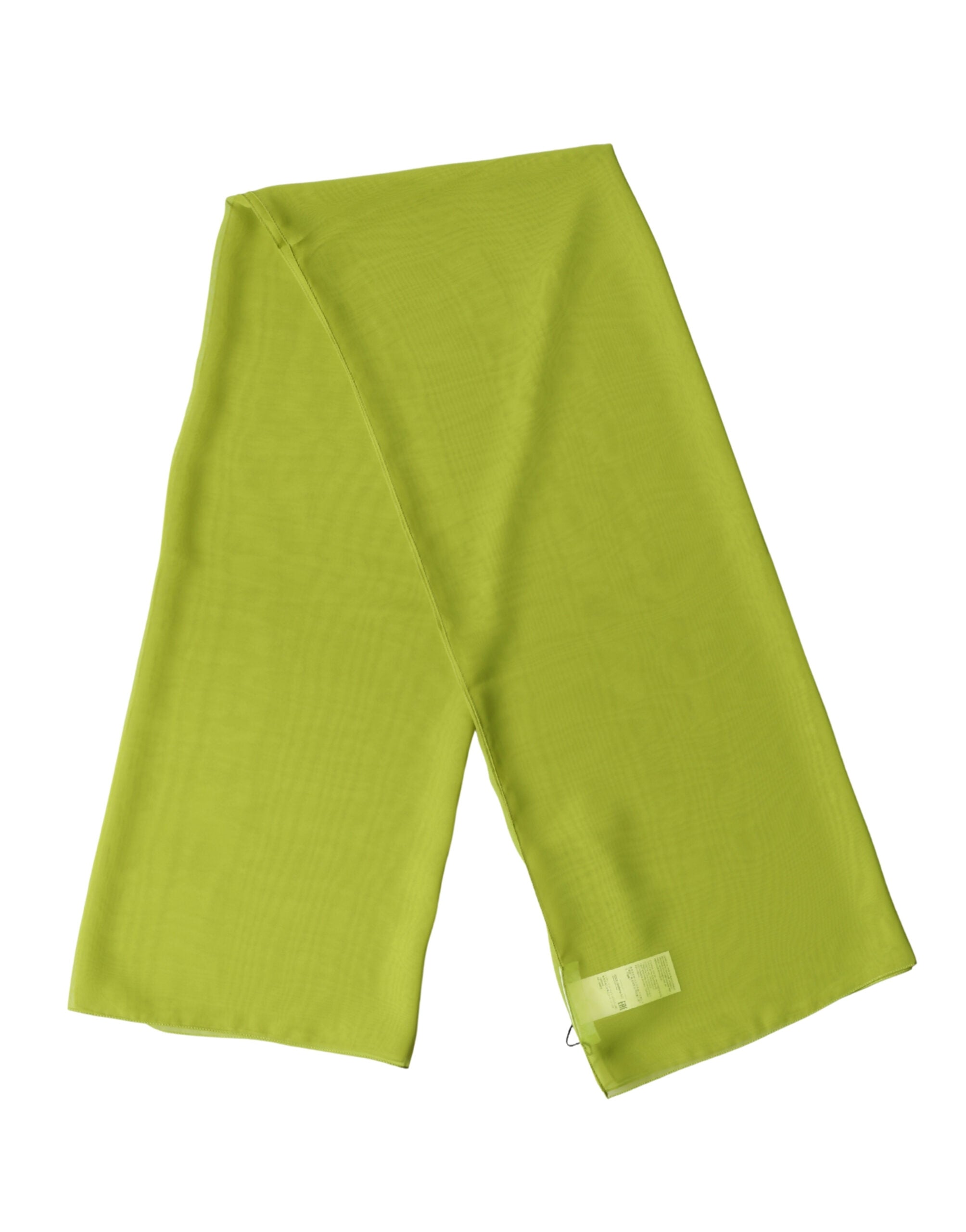 Yellow Green Neck Wrap Shawl Foulard 131cm x 99.5cm Scarf - ventzia