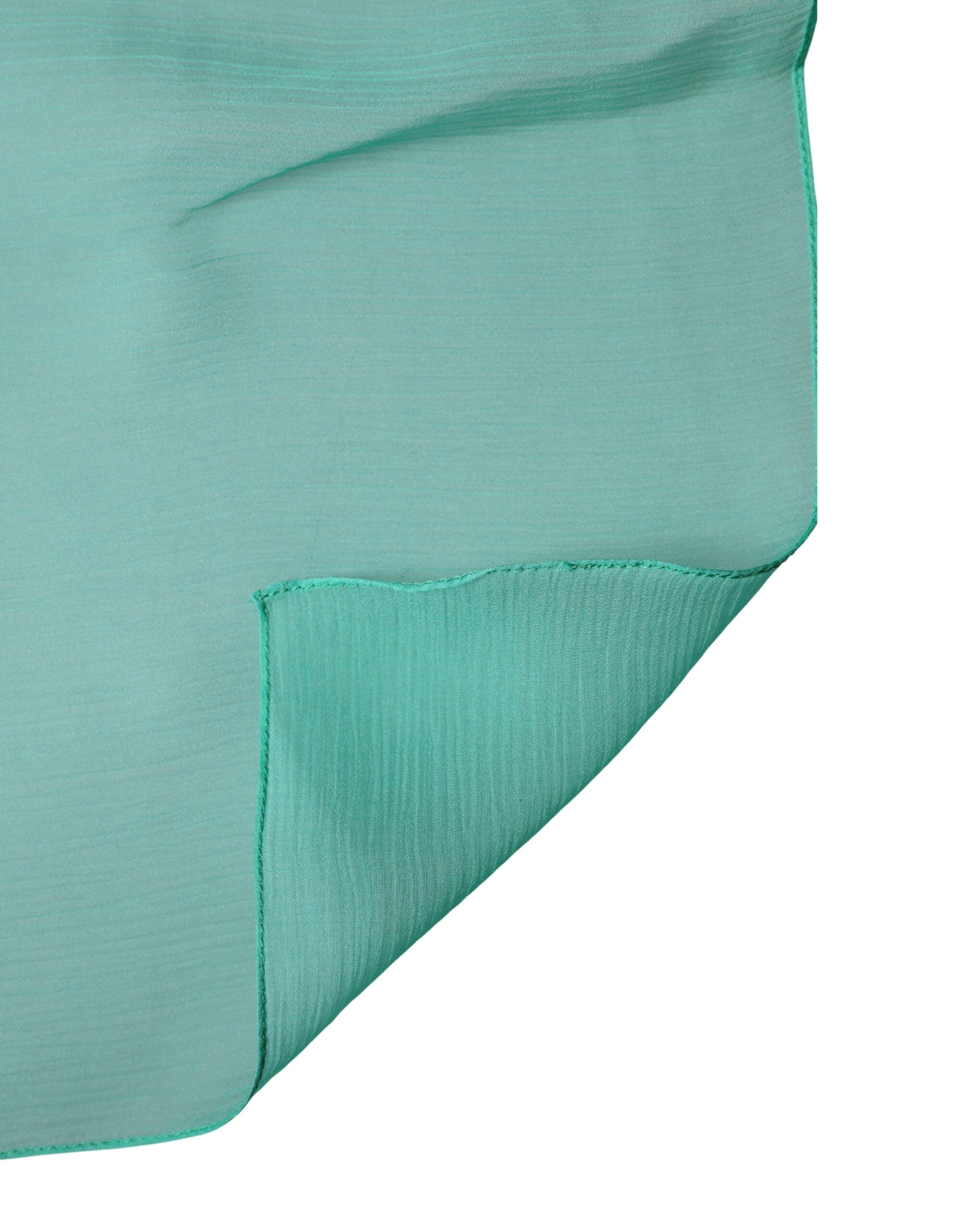Light Green Silk Neck Wrap Foulard 131cm x 126.5cm Scarf - ventzia