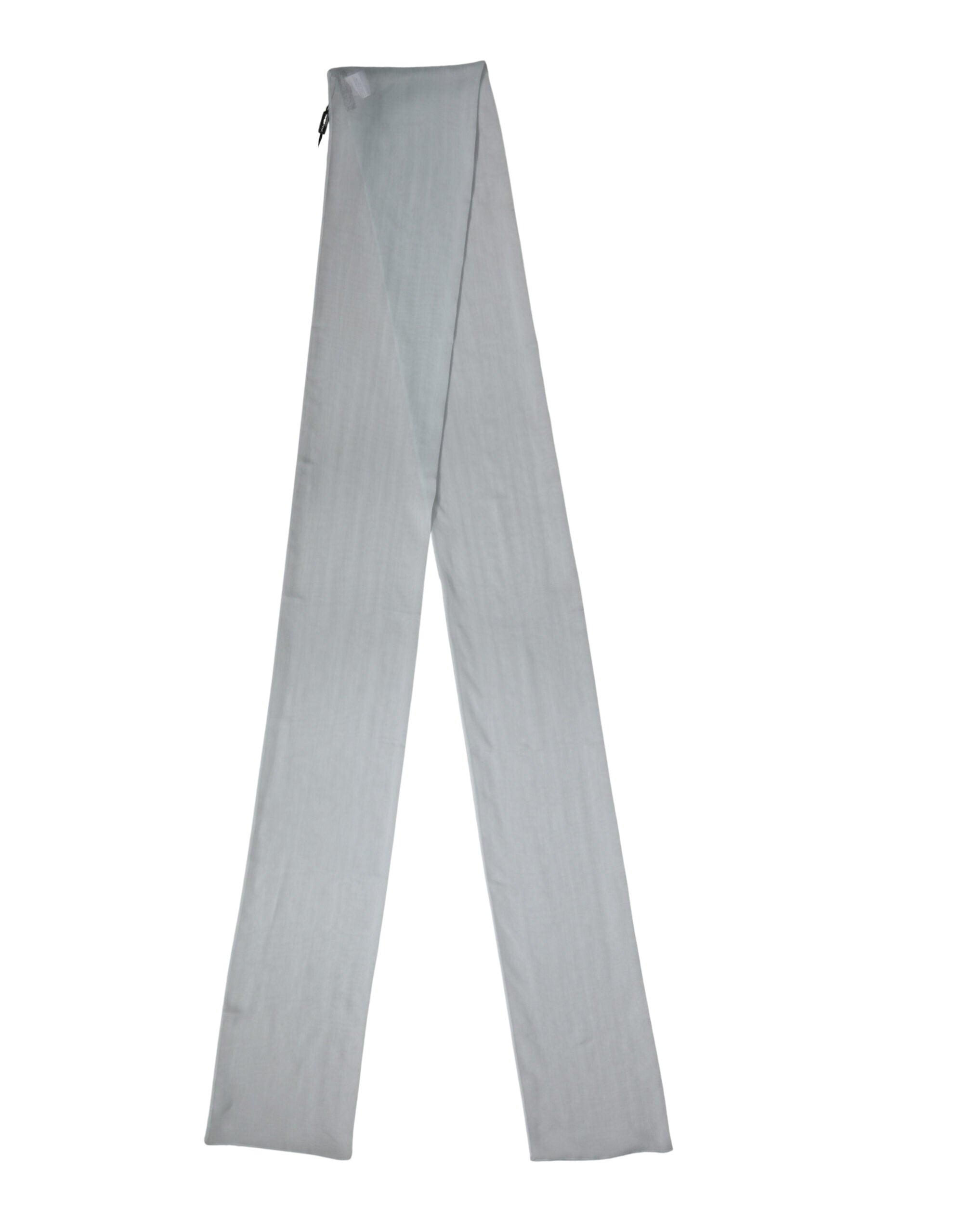 Light Blue Silk Sash Wrap Foulard 294.5cm x 19cm Scarf - ventzia