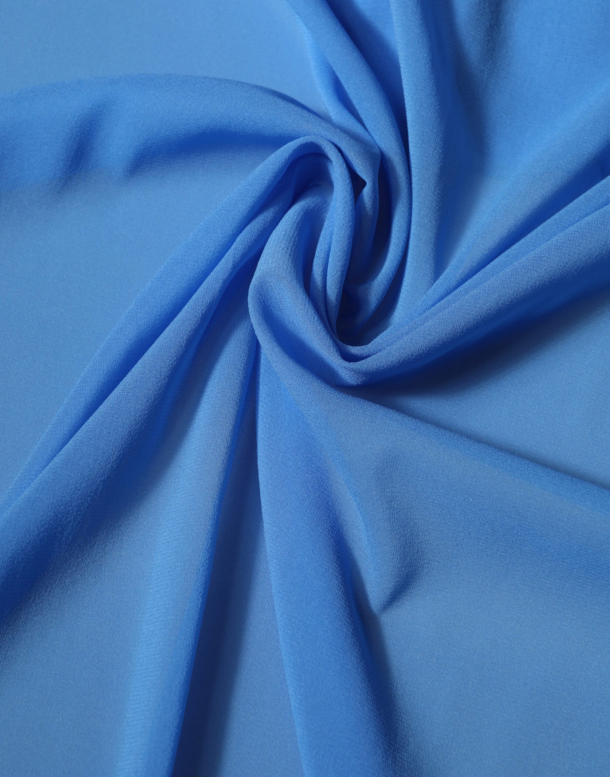 Blue Silk Neck Wrap Shawl Stole 200cm x 64cm Scarf - ventzia