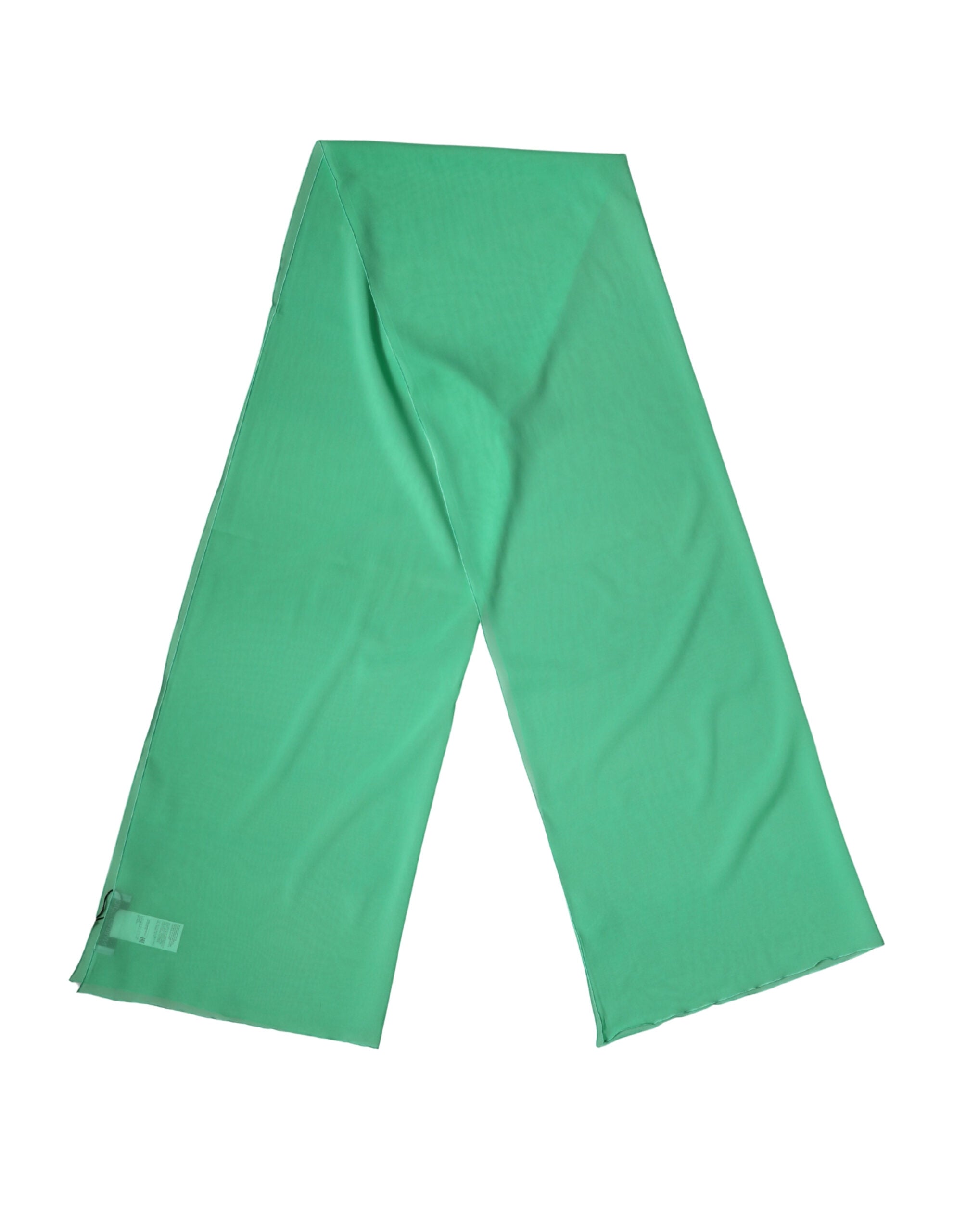 Green Silk Neck Wrap Shawl Stole 200cm x 64cm Scarf - ventzia