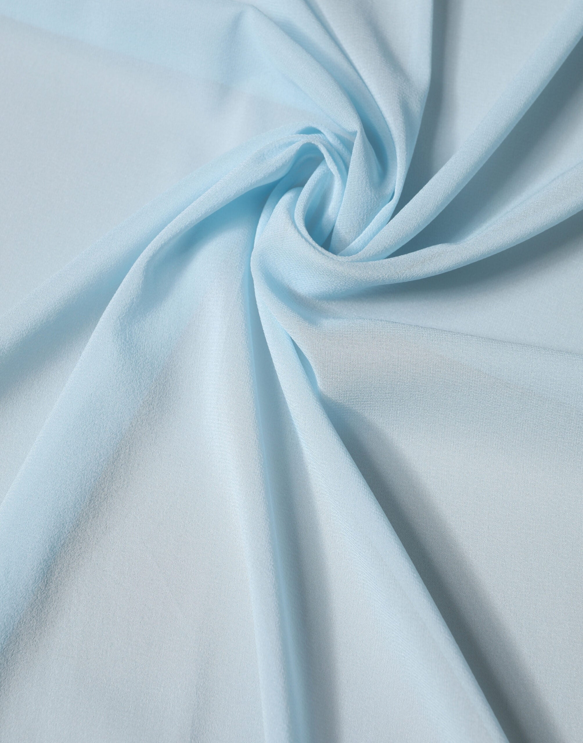 Light Blue Silk Neck Wrap Shawl Stole 200cm x 64cm Scarf - ventzia