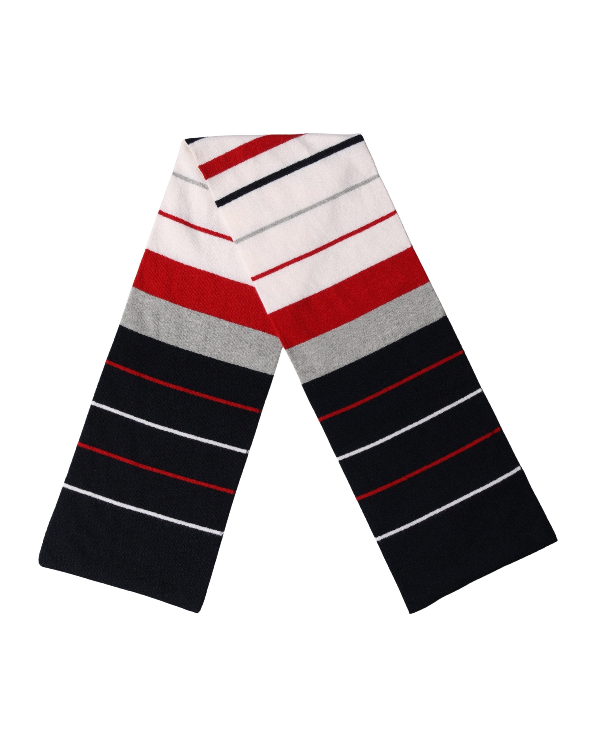 Multicolor Stripes Shawl Neck Wrap 119cm x 20cm Scarf - ventzia