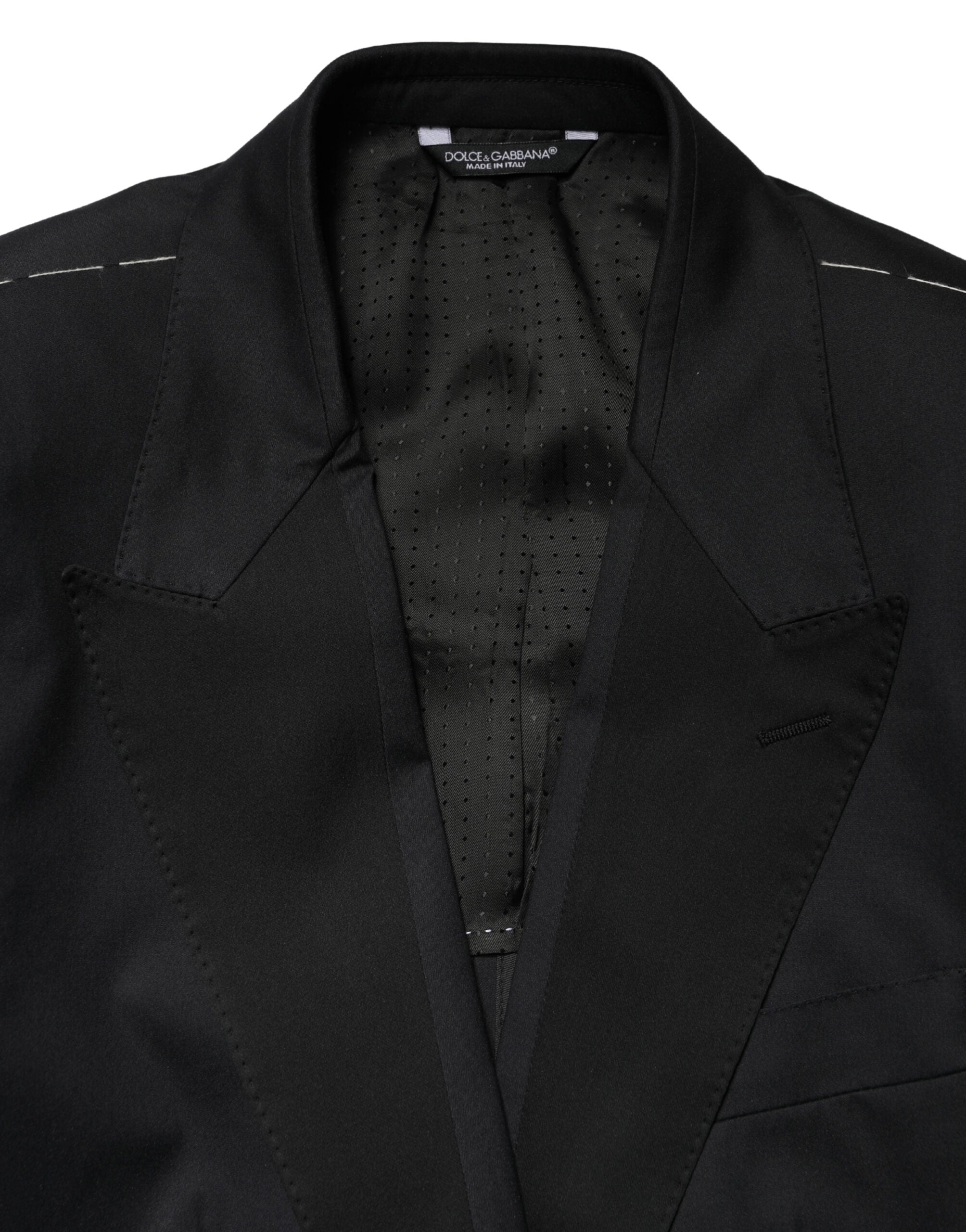 Black Cotton Single Breasted 2 Piece Suit - ventzia