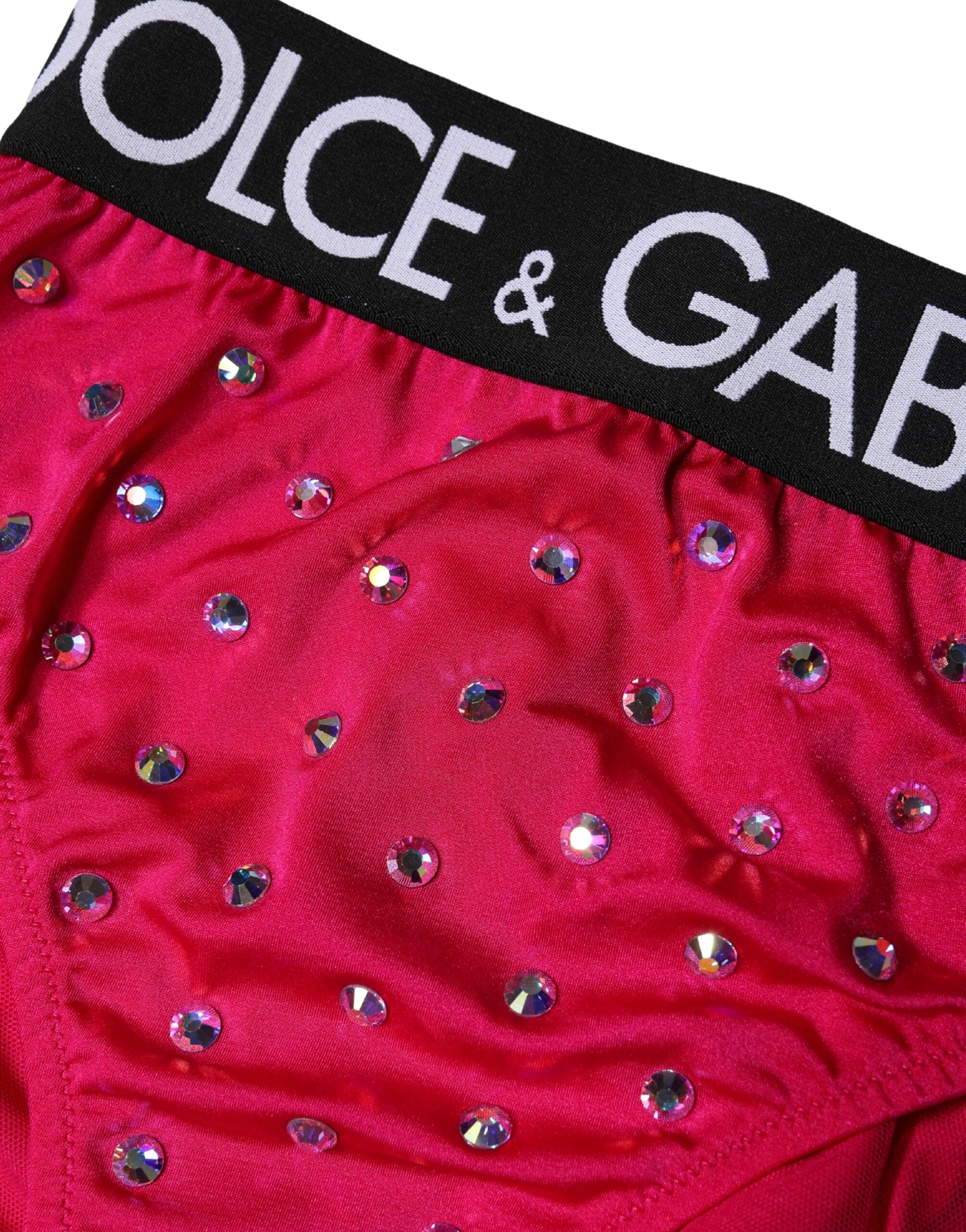 Pink Embellished High-Waist Brief Logo Underwear - ventzia