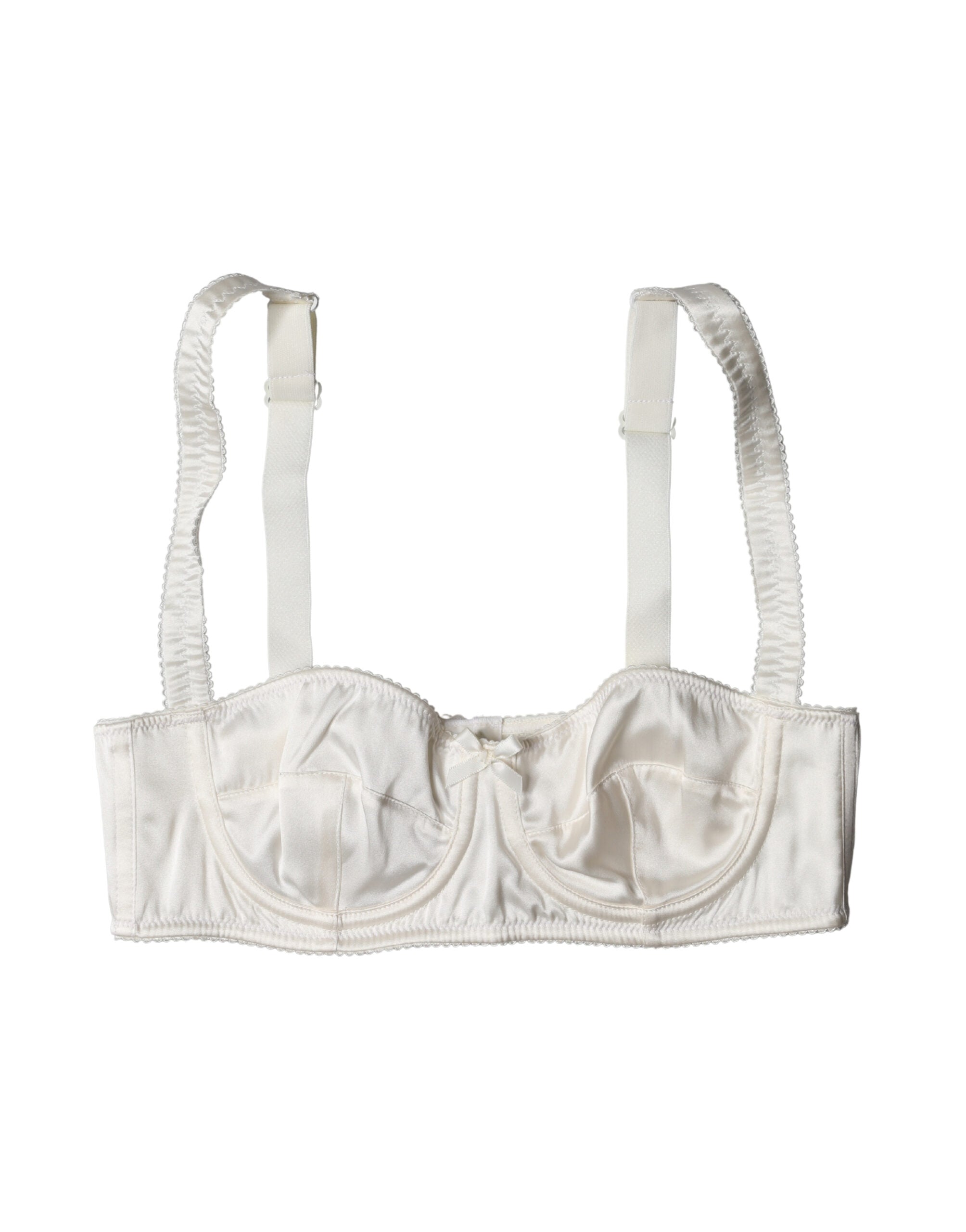 White Silk Satin Underwire Bra Semi Pad Underwear - ventzia