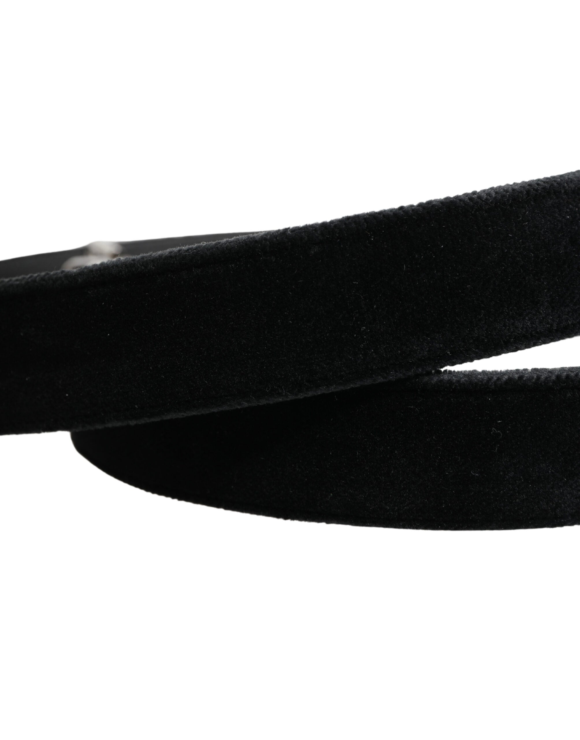 Black Suede Silver Tone Metal Buckle Men Belt - ventzia
