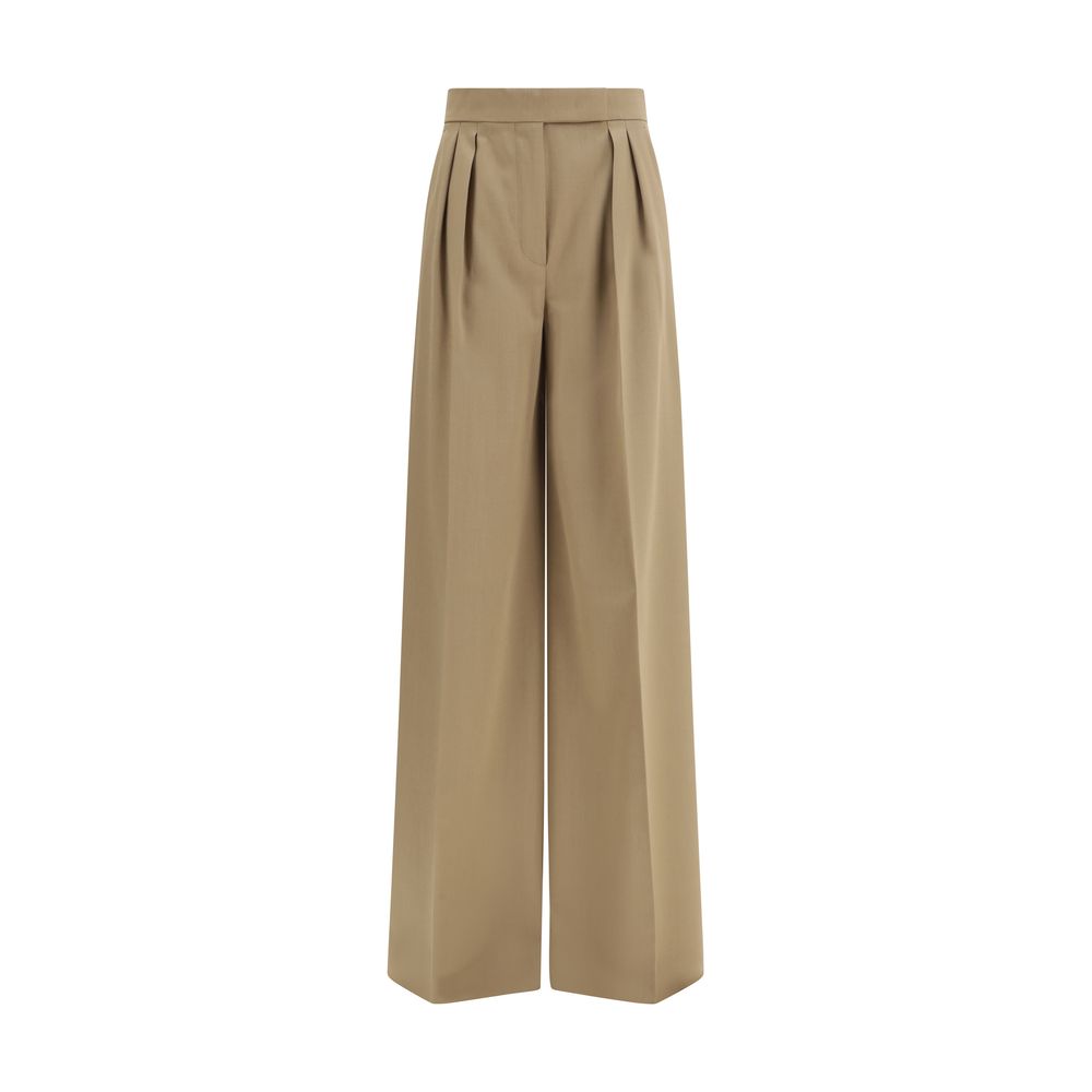 Beige Fleece Wool Casual Pants - ventzia