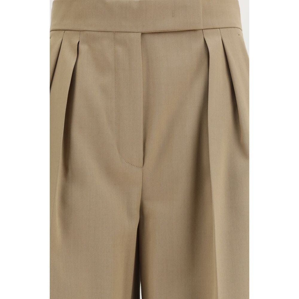 Beige Fleece Wool Casual Pants - ventzia