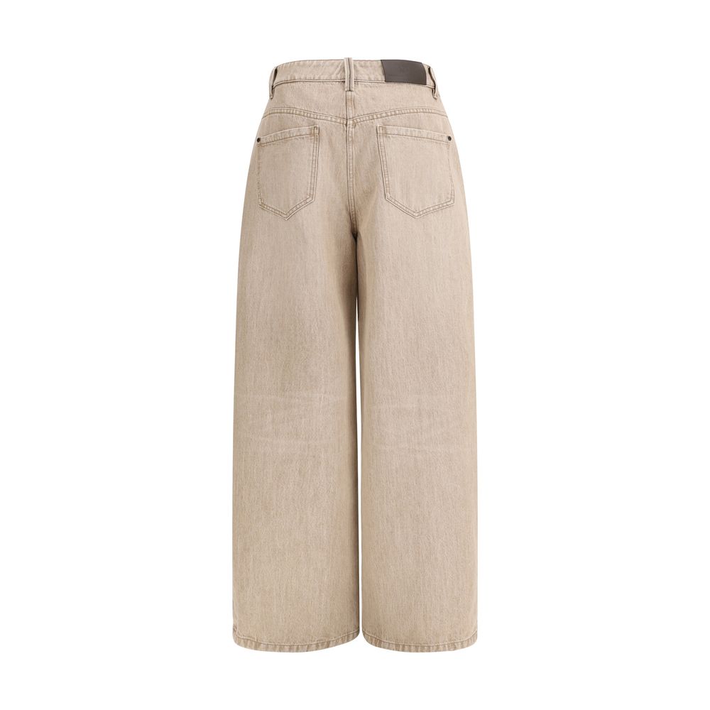 Beige Cotton Jeans Denim - ventzia
