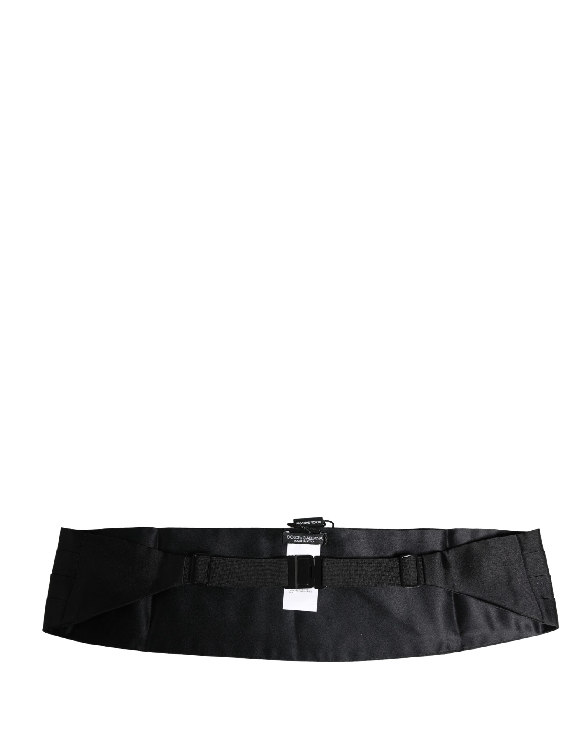 Black 100% Silk Wide Belt Waist Cummerbund - ventzia