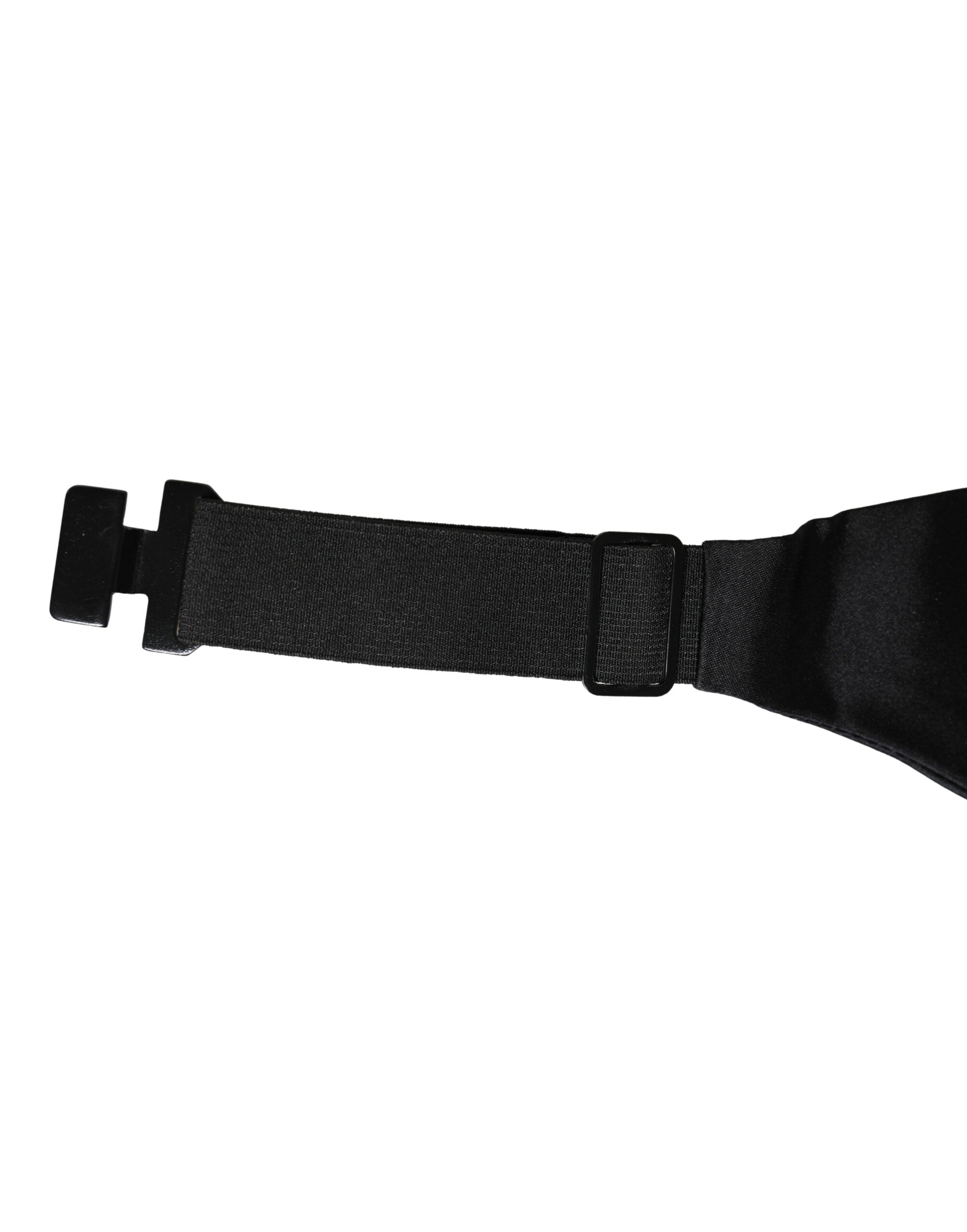 Black 100% Silk Wide Belt Waist Cummerbund - ventzia