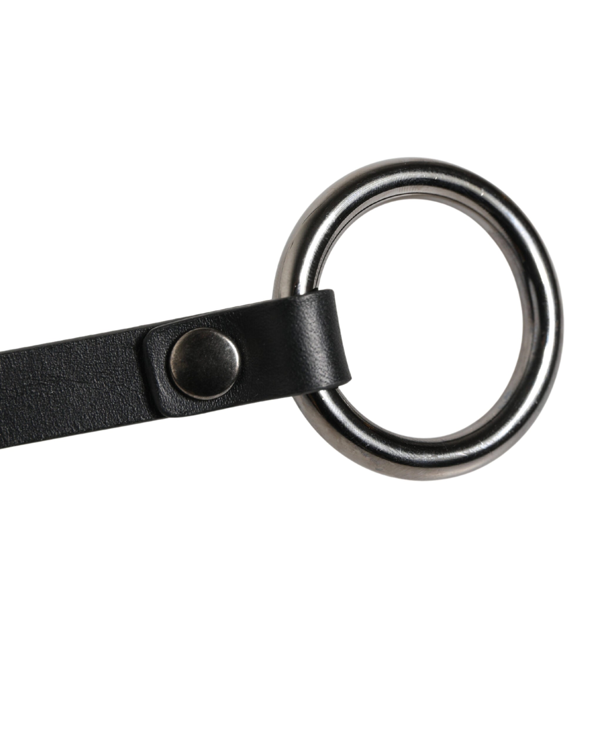 Black Leather Silver Chain Waist Men Belt - ventzia